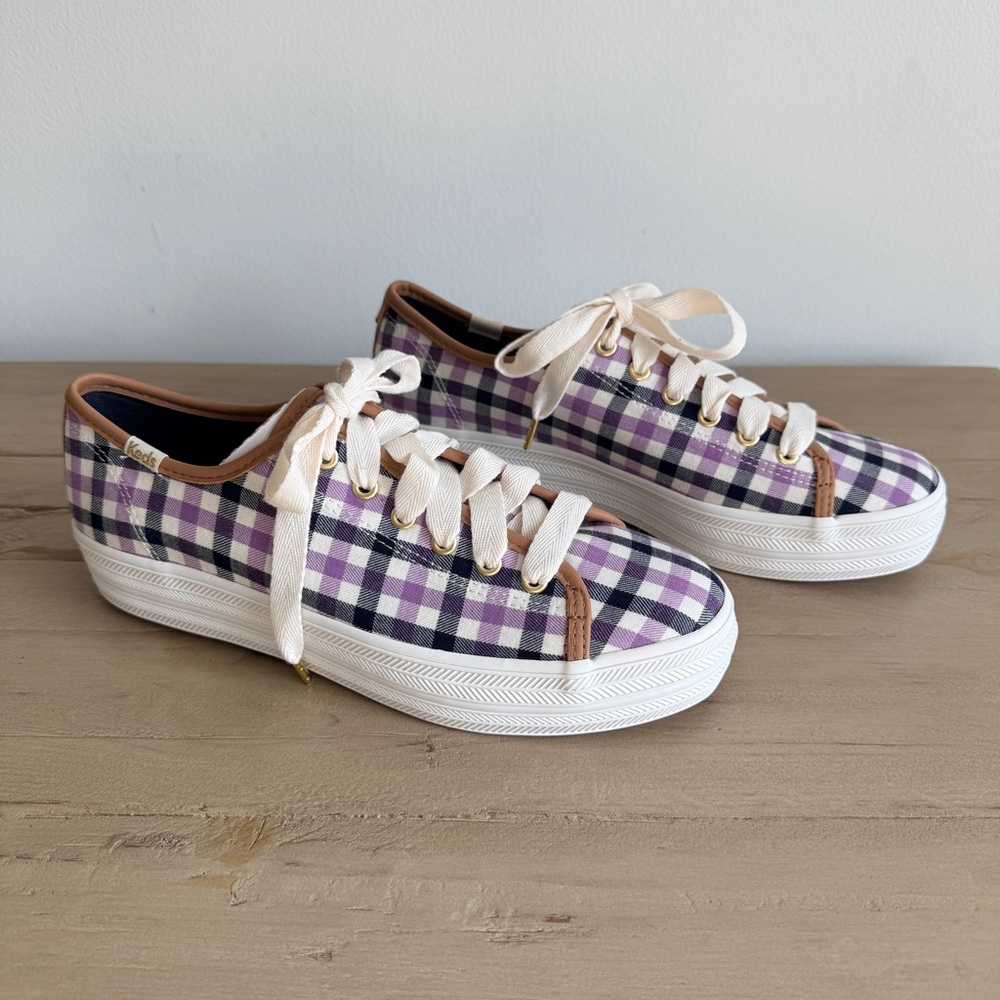 Kate Spade New York x Keds Triple Kick Platform Gingham Sneakers